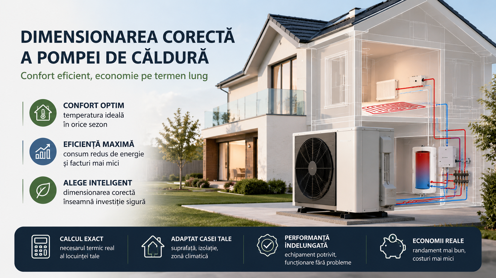 Cum se dimensionează corect o pompă de căldură (și de ce contează)