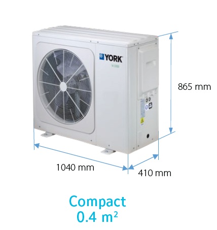 Design compact pompă de căldură YORK YKF MONO &ndash; instalare flexibilă și &icirc;ntreținere ușoară