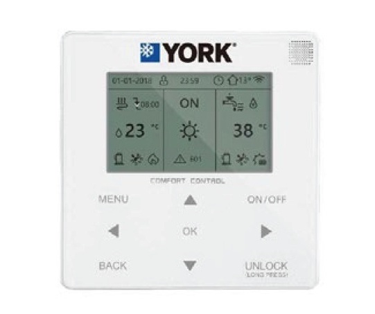 Interfață utilizator pompă de căldură YORK YKF SPLIT &ndash; controller cu taste tactile