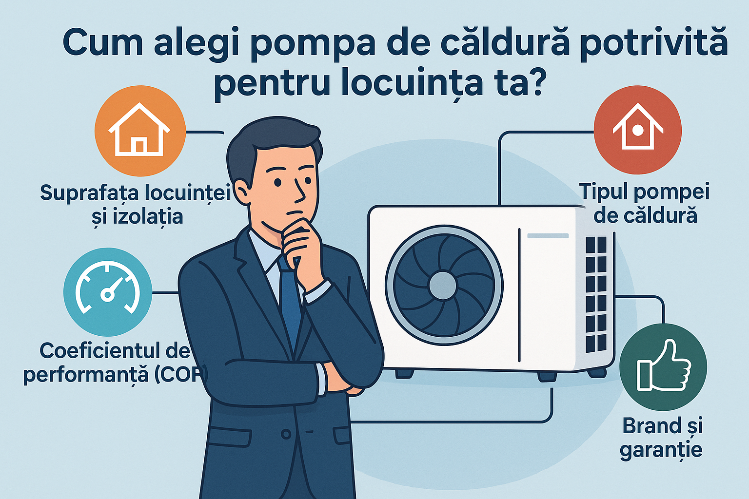 sistem pompă de căldură pentru &icirc;ncălzire și apă caldă menajeră