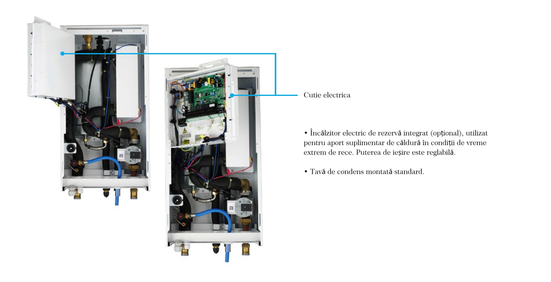 Cutie electrică rotativă pentru acces ușor la componentele hidronice &ndash; pompă de căldură YORK YKF SPLIT